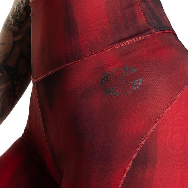 High Waist Leggings, Chili Red Grunge - FITMATTERS