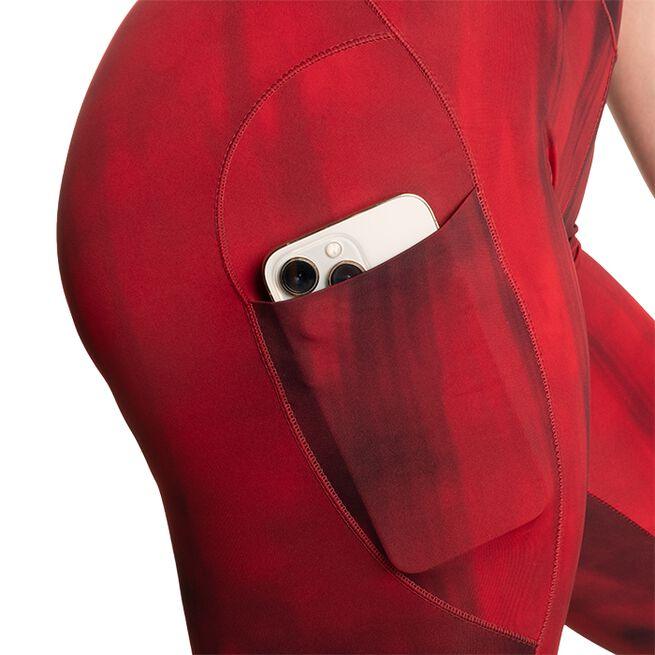 High Waist Leggings, Chili Red Grunge - FITMATTERS