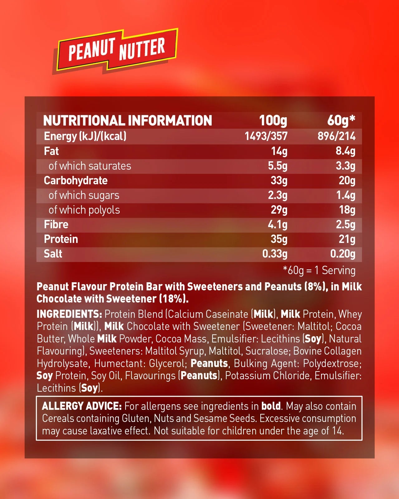 Grenade Peanut Nutter Protein Bar 12X60g