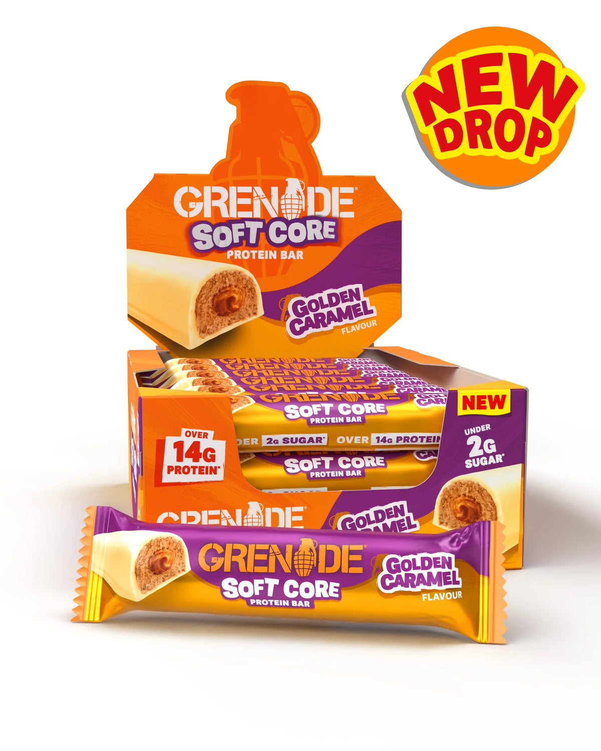 Grenade Soft Core Golden Caramel Protein Bar 60g
