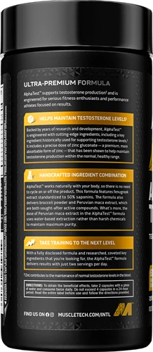 MuscleTech Alphatest - 120 caps - EXP: 2026-08-30 - FITMATTERS