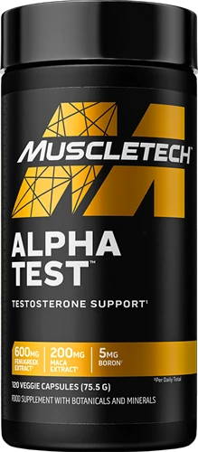 MuscleTech Alphatest - 120 caps - EXP: 2026-08-30 - FITMATTERS